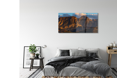 Acrylic print Sunset mountain sun