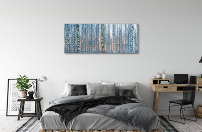 Acrylic print Sunset the birch forest