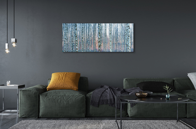 Acrylic print Sunset the birch forest