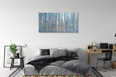 Acrylic print Sunset the birch forest