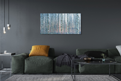 Acrylic print Sunset the birch forest