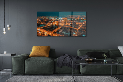 Acrylic print Night of the church gdansk panorama