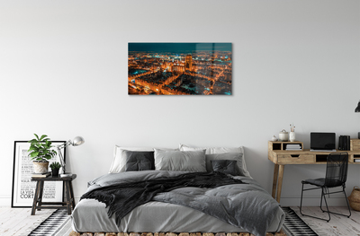 Acrylic print Night of the church gdansk panorama