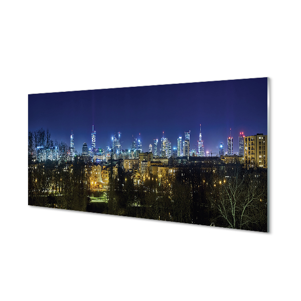 Acrylic print Warsaw night panorama