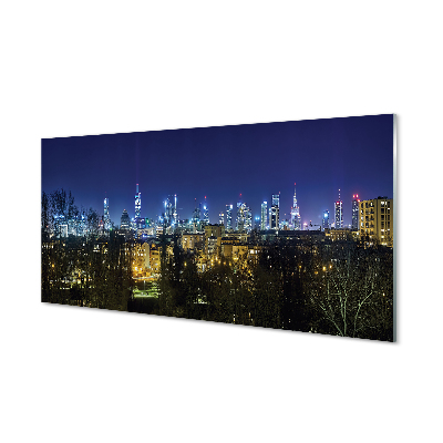 Acrylic print Warsaw night panorama