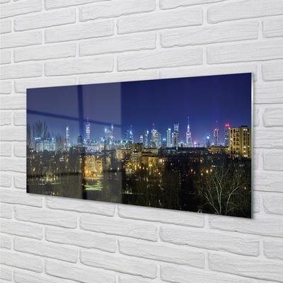 Acrylic print Warsaw night panorama