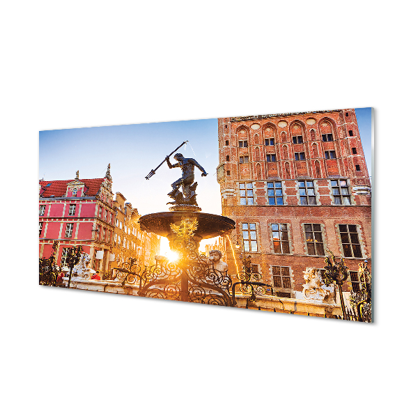 Acrylic print Gdansk memorial fountain