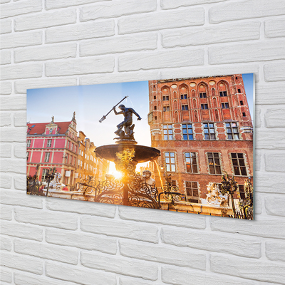 Acrylic print Gdansk memorial fountain