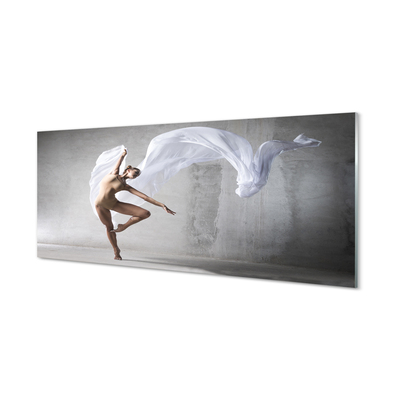 Acrylic print Woman dancing white material
