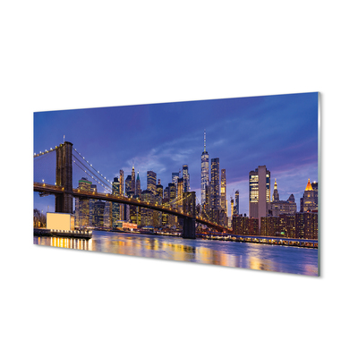 Acrylic print Sunset panorama of the sun bridge