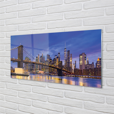 Acrylic print Sunset panorama of the sun bridge