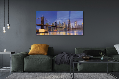 Acrylic print Sunset panorama of the sun bridge