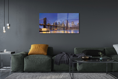 Acrylic print Sunset panorama of the sun bridge