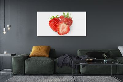 Acrylic print Strawberries on white background