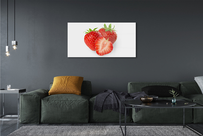 Acrylic print Strawberries on white background