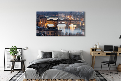 Acrylic print Italy river night bridges