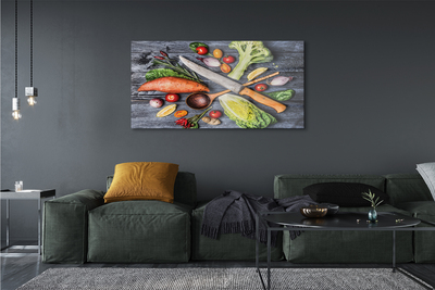 Acrylic print Diameter yams tomatoes spinach