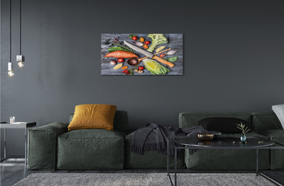 Acrylic print Diameter yams tomatoes spinach