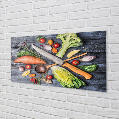 Acrylic print Diameter yams tomatoes spinach