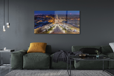 Acrylic print Night view of the church of krakow