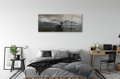 Acrylic print Mountains ships