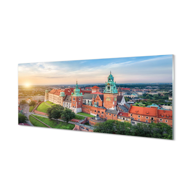 Acrylic print Krakow castle sunrise panorama