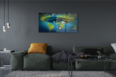 Acrylic print Map of tears from his eyes