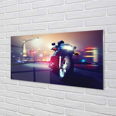 Acrylic print Sky city motorcycle