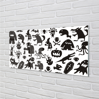 Acrylic print White background black creatures