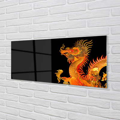 Acrylic print Japanese gold dragon