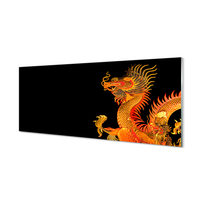 Acrylic print Japanese gold dragon