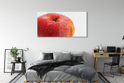 Acrylic print Water drops on apple