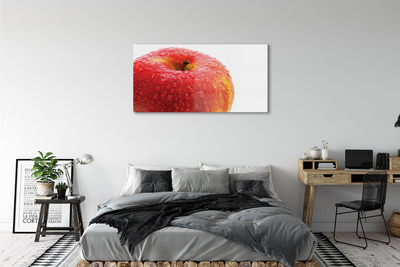 Acrylic print Water drops on apple