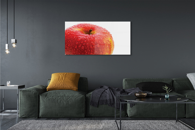 Acrylic print Water drops on apple