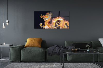 Acrylic print Japanese golden dragon