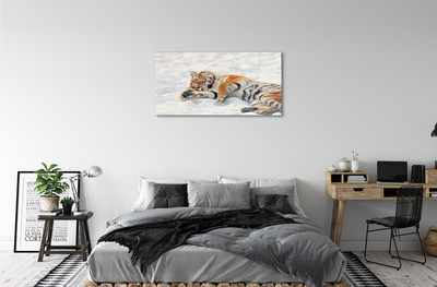 Acrylic print Tiger winter