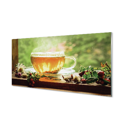 Acrylic print Hot tea herbs