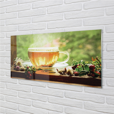 Acrylic print Hot tea herbs