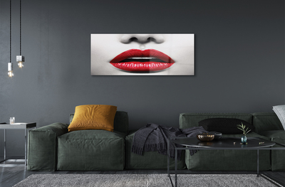 Acrylic print Red lips woman nose