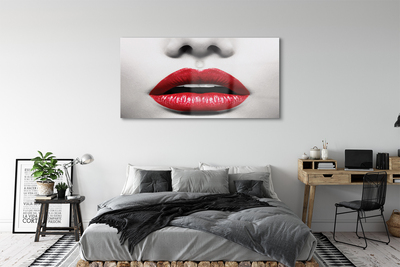 Acrylic print Red lips woman nose