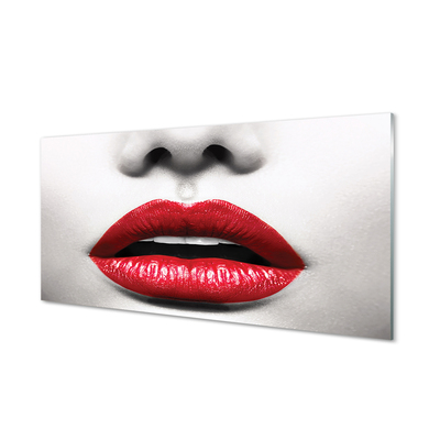 Acrylic print Red lips woman nose