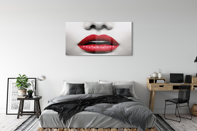 Acrylic print Red lips woman nose