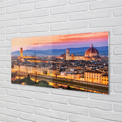 Acrylic print Italy panoramic night dom