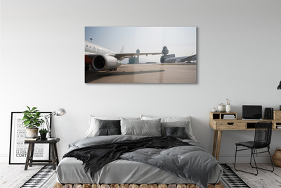 Acrylic print Sky building airplane airport