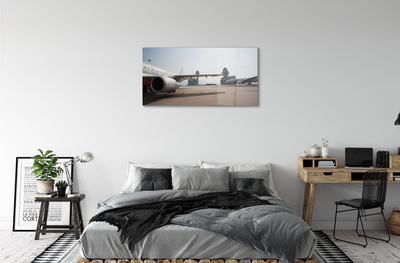 Acrylic print Sky building airplane airport