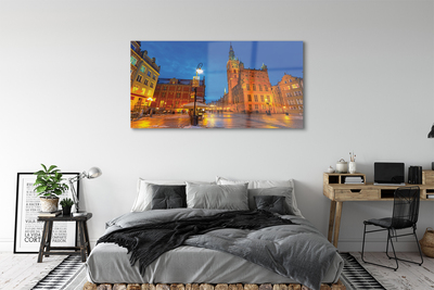 Acrylic print Gdansk old town night church