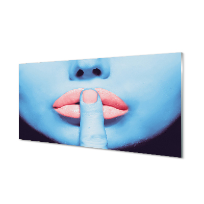 Acrylic print Neon lips woman