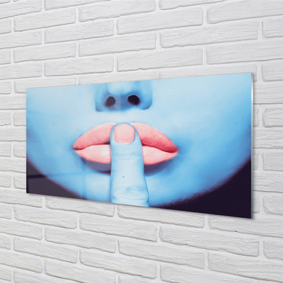 Acrylic print Neon lips woman