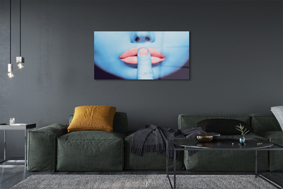 Acrylic print Neon lips woman