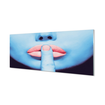 Acrylic print Neon lips woman